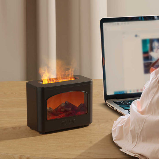 200ml 3D LED Flame Effect Humidifier & Aroma Diffuser